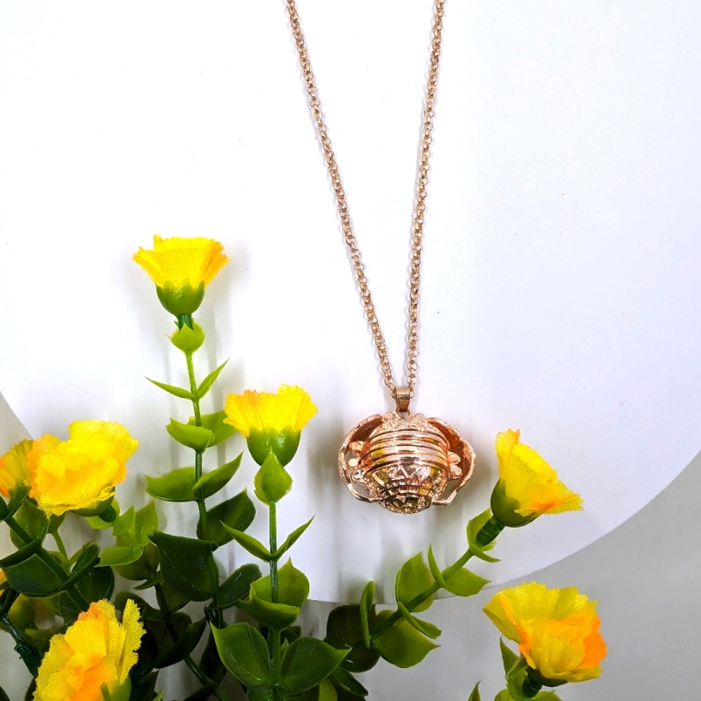 Vintage 6 Part Rose Gold Plated Locket Necklace
